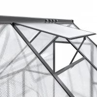 Outsunny 6 x 5.5ft Polycarbonate Greenhouse, Quick Setup Walk in Green House, Push Door, Adjustable Roof Vent, Rain Gutter, Black(m-10)