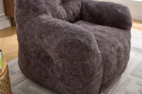 Sitzsack-Sofa mit Armlehnen, zerkleinerter Schaumstofffüllung und Kunstfell, 95x95x79 cm, Dunkelgrau(m-17)