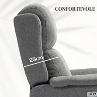 HOMCOM Poltrona Relax Elettrica Reclinabile 150° con Poggiapiedi in Tessuto e Presa USB, Grigio Scuro(m-5)