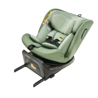 360° drehbarer i-Size Kindersitz mit ISOFIX, Reboarder, Liegefunktion und abnehmbarem Vordach für 40–150 cm, Grün(m-1)