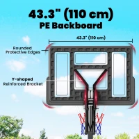 SPORTNOW Panier de Basket Extérieur Portable, Hauteur Réglable 2,35-3,05 m, Base Stable Remplissable, Sac de Poids, Roues, Noir(m-8)