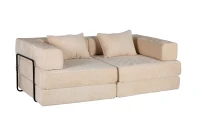 Wandelbares modulares Boden-Schlafsofa aus Chenille, klappbare Sofa- und Matratzenfunktion, 200x100x63 cm, Beige(m-17)
