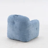 Sitzsack-Sessel mit Armlehnen, Kunstfellbezug und hochelastischer Schaumstofffüllung, für Wohnzimmer und Leseecke, 95x95x79 cm, Blau(m-22)