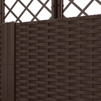 Outsunny Jardinière avec treillis lit surélevé de jardin jardinière extérieure avec 8 trous de drainage 120 x 40 x 135 cm marron(m-13)