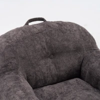 Sitzsack-Sofa mit Armlehnen, zerkleinerter Schaumstofffüllung und Kunstfell, 95x95x79 cm, Dunkelgrau(m-26)