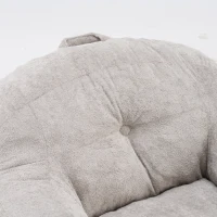 Sitzsack-Sessel, geschredderte Schaumstofffüllung, Kunstfell, Armlehnen, 95x95x79 cm, Hellgrau(m-25)