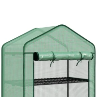 Outsunny Serre de Jardin Balcon étagère Serre 4 Niveaux 90L x 49l x 160H cm Acier galvanisé bâche Amovible PE Haute densité Vert(m-13)