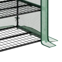 Outsunny Serre de Jardin Balcon étagère Serre 4 Niveaux 90L x 49l x 160H cm Acier galvanisé bâche Amovible PE Haute densité Vert(m-12)