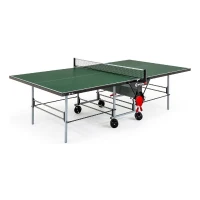 Table tennis de table - SPONETA - S3-46 e - Pliable - Usage extérieur - Filet + rangements + 4 roues doubles pivotantes - Gris/vert(m-1)