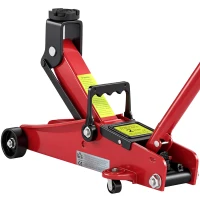 HOMCOM Macaco Hidráulico em Carrinho 2 T, Perfil Rebaixado, Vermelho(m-1)
