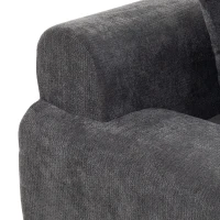 HOMCOM Sofá Esquinero Modular 3 Plazas con Puf de Chenilla, Sofá Comprimido 300 cm con Asiento Profundo, 3 Cojines, Gris(m-8)