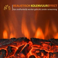 HOMCOM Elektrische kachel haardkachel 2000 W elektrische haard wandhaard vlameffect(m-4)