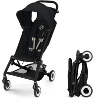 Poussette canne ultra-compacte Agis CYBEX - 5 a 22 kg (6 mois - 4 ans) - poussette légere 6,3 kg - compatible avion - Magic Black(m-1)