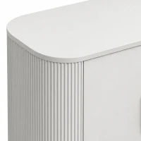 HOMCOM Aparador de Salón, Mueble de Almacenamiento con 2 Puertas, 3 Cajones, Balda Regulable y Frente Acanalado, 140x44x79cm, Gris Claro(m-6)