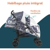 Poussette canne double BAMBISOL - 6-36 mois pour le siege avant (max 15 kg) et de 0-36 mois (max 15 kg) pour le siege arriere(m-2)