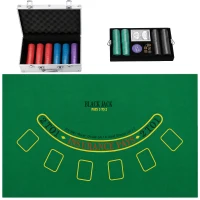 SPORTNOW Maleta de Poker 500 Fichas 5 Valores, 2 Baralhos, Tapete de Jogo, Botão Dealer, Blinds, Alu, 31x17x11,5cm, Prateado(m-1)