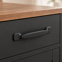 HOMCOM Buffet de cozinha, móvel de arrumação com 3 portas de celeiro, 2 gavetas e prateleiras ajustáveis, 108 x 40 x 81 cm, preto(m-7)