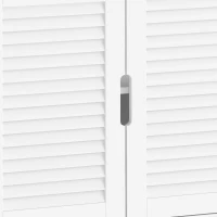 HOMCOM Mueble Bajo Lavabo con 2 Puertas de Lamas Estante Ajustable y Patas de Bambú 60x30x60 cm Blanco(m-11)