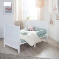 Lit bébé évolutif - 70 x 140 cm - EASY SLEEP - Blanc laqué(m-4)