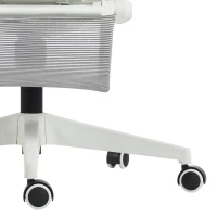 HOMCOM Cadeira de Escritório Ergonômica Reclinável em Malha, Suporte Lombar, Encosto de Cabeça, Apoios de Braço Eleváveis, 62x66x126cm, Cinza(m-9)