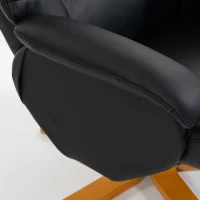 HOMCOM Poltrona Relax com Apoio para os Pés, Poltrona de Relax Reclinável em PU, Giratória 360°, Função Balanço, Preto(m-8)
