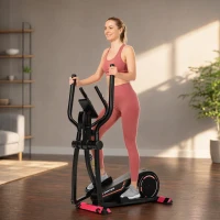 SPORTNOW Bicicletă eliptică pentru apartament, rezistență reglabilă în 16 trepte, Bluetooth, compatibilă cu aplicații(m-4)
