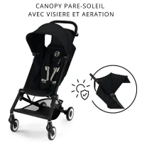 Poussette canne ultra-compacte Agis CYBEX - 5 a 22 kg (6 mois - 4 ans) - poussette légere 6,3 kg - compatible avion - Magic Black(m-4)