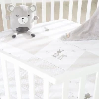 Parc hexagonal - ROBA - FOX & BUNNY - De la naissance jusqu'a 15 kg - Réglable - Roulettes - Blanc laqué(m-4)