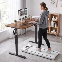 HOMCOM Mesa Elétrica Regulável, Castanho Rústico(m-4)