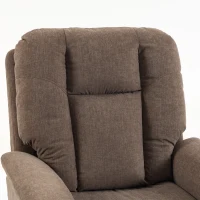 HOMCOM Sillón Elevador Eléctrico Masaje y Calor Sillón Relax Eléctrico Terciopelo Puerto USB Respaldo Reclinable Marrón(m-7)