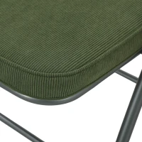 HOMCOM Lote de 2 sillas plegables de comedor portátiles con asientos y respaldos acolchados en terciopelo acanalado verde(m-9)