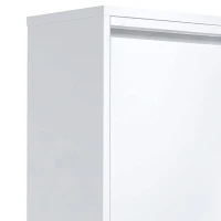 HOMCOM Móvel Lixeira de Triagem, Lixeira de Reciclagem 30 L (2 x 15 L) com 2 Compartimentos, Fecho Suave, Branco(m-8)