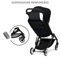 Poussette canne ultra-compacte Agis CYBEX - 5 a 22 kg (6 mois - 4 ans) - poussette légere 6,3 kg - compatible avion - Magic Black(m-5)