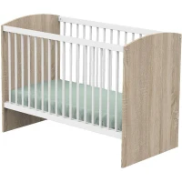 Lit bébé - 120 x 60 cm - Matelas inclus - Access - Bois/Blanc - SAUTHON(m-2)
