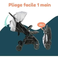 Bambisol - DS209 GRIS NOIR - Poussette Double Cote a Cote | Pour Jumeaux des la Naissance, Pliage Ultra-Compact | Noir Gris(m-6)