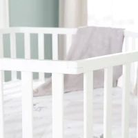 Parc hexagonal - ROBA - FOX & BUNNY - De la naissance jusqu'a 15 kg - Réglable - Roulettes - Blanc laqué(m-5)