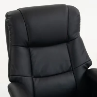 HOMCOM Poltrona Relax com Apoio para os Pés, Poltrona de Relax Reclinável em PU, Giratória 360°, Função Balanço, Preto(m-6)