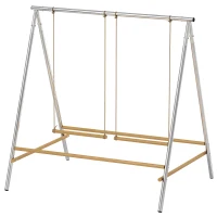 PawHut Estructura de juego para gallinas en acero y pino, parque para gallinas con perchas, 2 columpios para 4-6 gallinas(m-7)