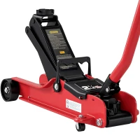 HOMCOM Cric hidraulic Cric rulant 2,5 Tone cu profil redus pentru mașină Ridicare 85-380mm Șa din cauciuc 90x22x38cm Roșu(m-8)