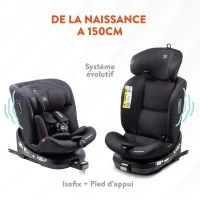 Siege auto - BABYAUTO - AITANA GREY ANTHRACITE - De la naissance a 12 ans - 0-36 kg - I-Size - ISOFIX - Pivotant 360° - ECE R129(m-3)
