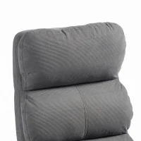 HOMCOM Cadeira de Escritório Ergonómica, Braços Rebatíveis, Apoio de Cabeça Ajustável, Cadeira Reclinável em Veludo Cotelê, Cinza(m-7)