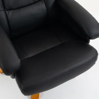 HOMCOM Poltrona Relax com Apoio para os Pés, Poltrona de Relax Reclinável em PU, Giratória 360°, Função Balanço, Preto(m-9)