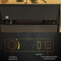 HOMCOM Elektrische kachel haardkachel 2000 W elektrische haard wandhaard vlameffect(m-6)
