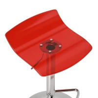 HOMCOM Lote de 2 banquetas de bar design contemporâneo giratórias 360° altura ajustável com apoio para os pés 39x39x67-87cm vermelho(m-6)