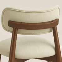 HOMCOM Juego de 2 Sillas para Comedor, Sillas de Cocina en Chenilla con Respaldo Curvado, Asiento Acolchado, Beige(m-6)