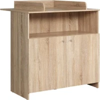 Chambre bébé duo NIKO - Lit 70x140 cm + Commode a langer 2 portes - Décor chene naturel - TRENDTEAM(m-6)