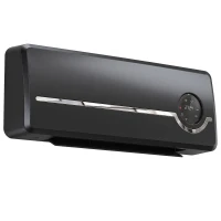 HOMCOM Încălzitor mural ceramic 1000/2000W, radiator electric, ventilator, termostat, minuterie, 50x18,6x12,9cm, negru(m-1)