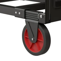 HOMCOM Carrinho Dobrável 2 em 1 Extensível 220KG Dobra Plana Carrinho Plataforma Aço Alça Regulável Rodas 360° 112x41x92cm Preto(m-7)
