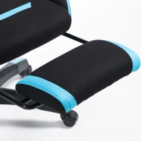 HOMCOM Silla Gaming Ergonómica, Sillón Gaming Reclinable en Malla con Reposacabezas Regulable, Soporte Lumbar, Negro y Azul(m-7)