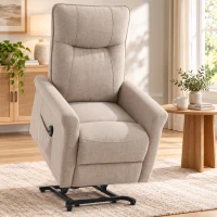 HOMCOM Fauteuil Relax Inclinable Électrique Releve‑personnes 155° de Chenille avec Télécommande Assise à Ressorts Repose‑pieds Marron(m-2)